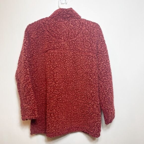 Live Oak Brand Womens Rust Red Sherpa Pullover 1/4 Zip Fleece Sweater Size 2XL - Picture 3 of 7